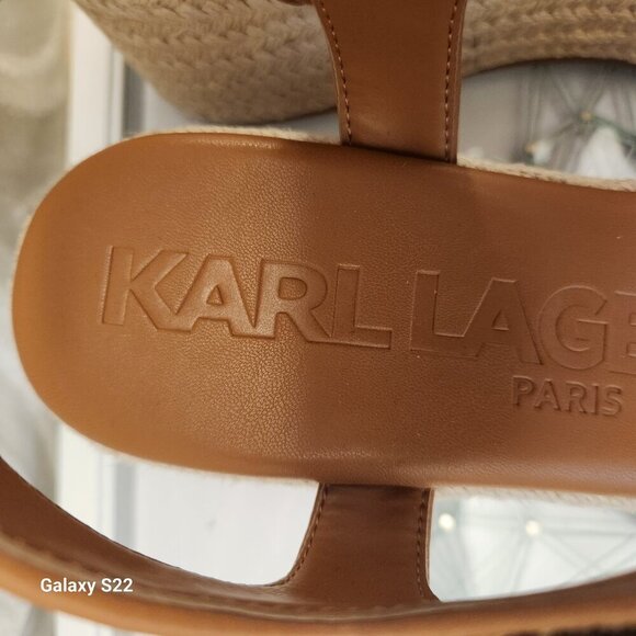 Karl Lagerfeld "Celest Raffia" Espadrille Wedge Sandals. NIB. Size 11 - Picture 5 of 11